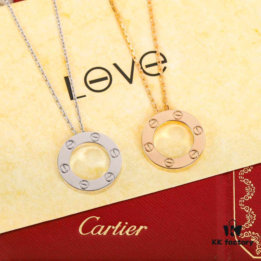 692fd26499f2d84055c8a1d6 Homage to Classic Cartier Ca@tier Smooth Three-Diamond Six-Diamond Version Big Flat Necklace, Reversible Wear, Real Photos Showcasing Authentic Details