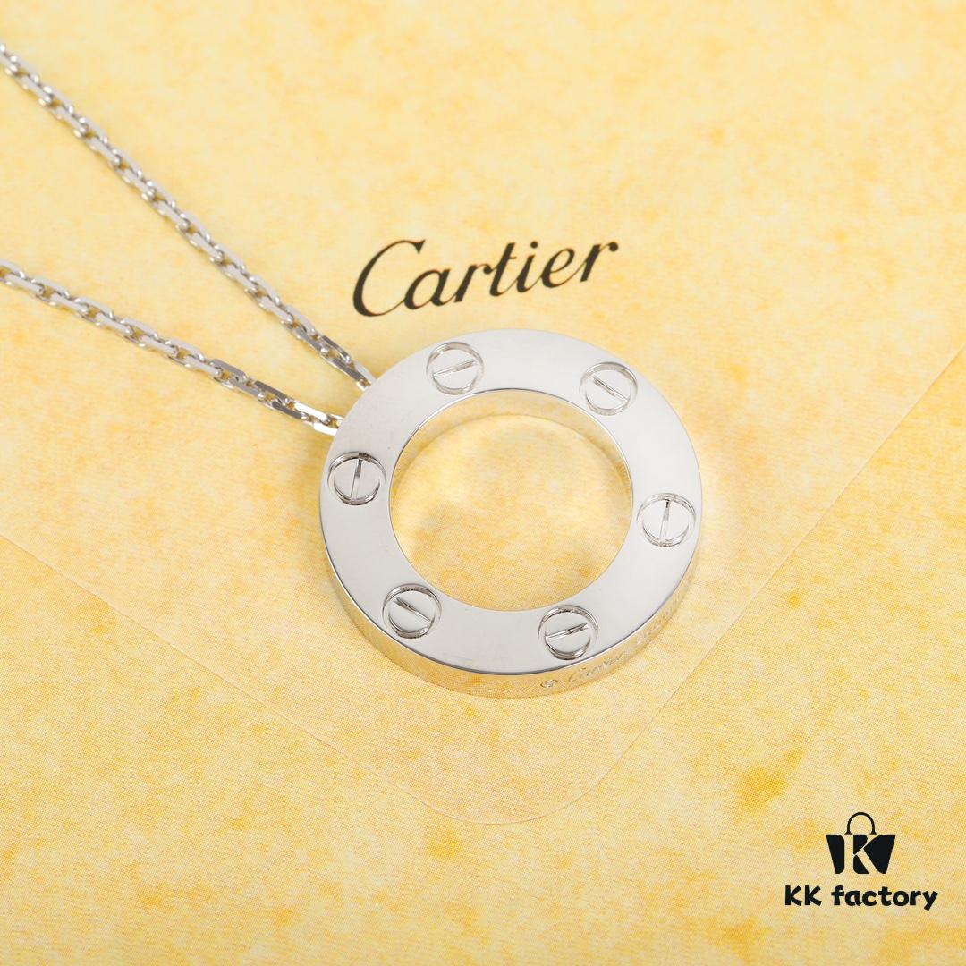 692fd26499f2d84055c8a1d7 Homage to Classic Cartier Ca@tier Smooth Three-Diamond Six-Diamond Version Big Flat Necklace, Reversible Wear, Real Photos Showcasing Authentic Details