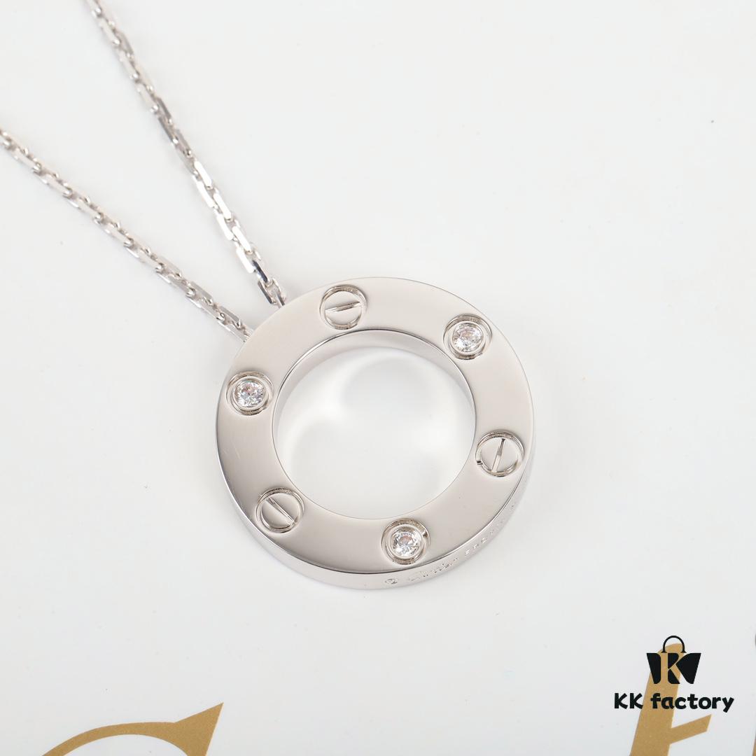 692fd26699f2d84055c8a1dd Homage to Classic Cartier Ca@tier Smooth Three-Diamond Six-Diamond Version Big Cake Necklace, Reversible Design, Real Photos Showcasing Authentic Details