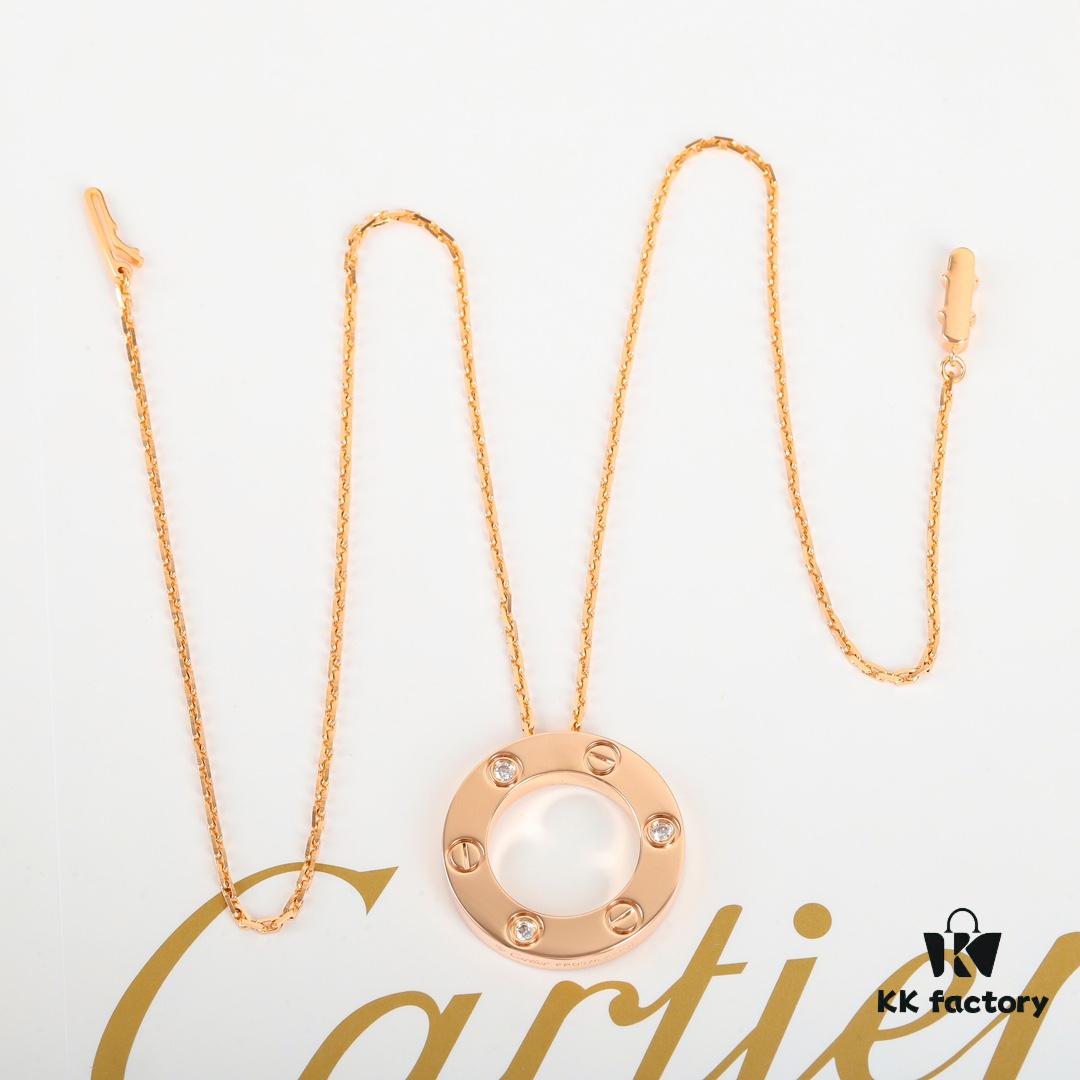 692fd26799f2d84055c8a1df Homage to Classic Cartier Ca@tier Smooth Three-Diamond Six-Diamond Version Big Cake Necklace, Reversible Design, Real Photos Showcasing Authentic Details