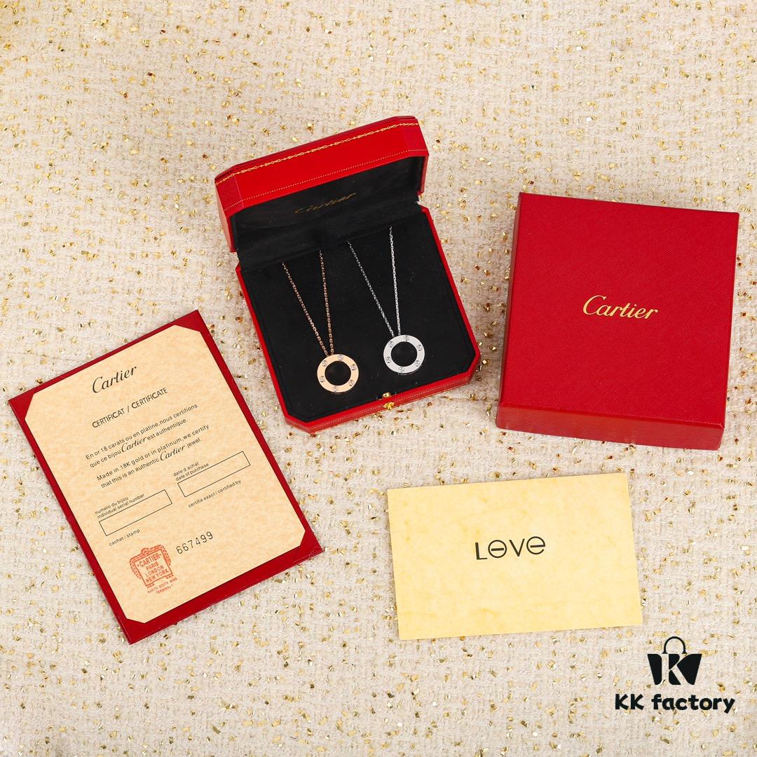 692fd26999f2d84055c8a1e3 Homage to the Classic Cartier Ca@tier Smooth Three-Diamond and Six-Diamond Version Large Round Necklace, Reversible Wear, Real Photos Showcasing Authentic Details