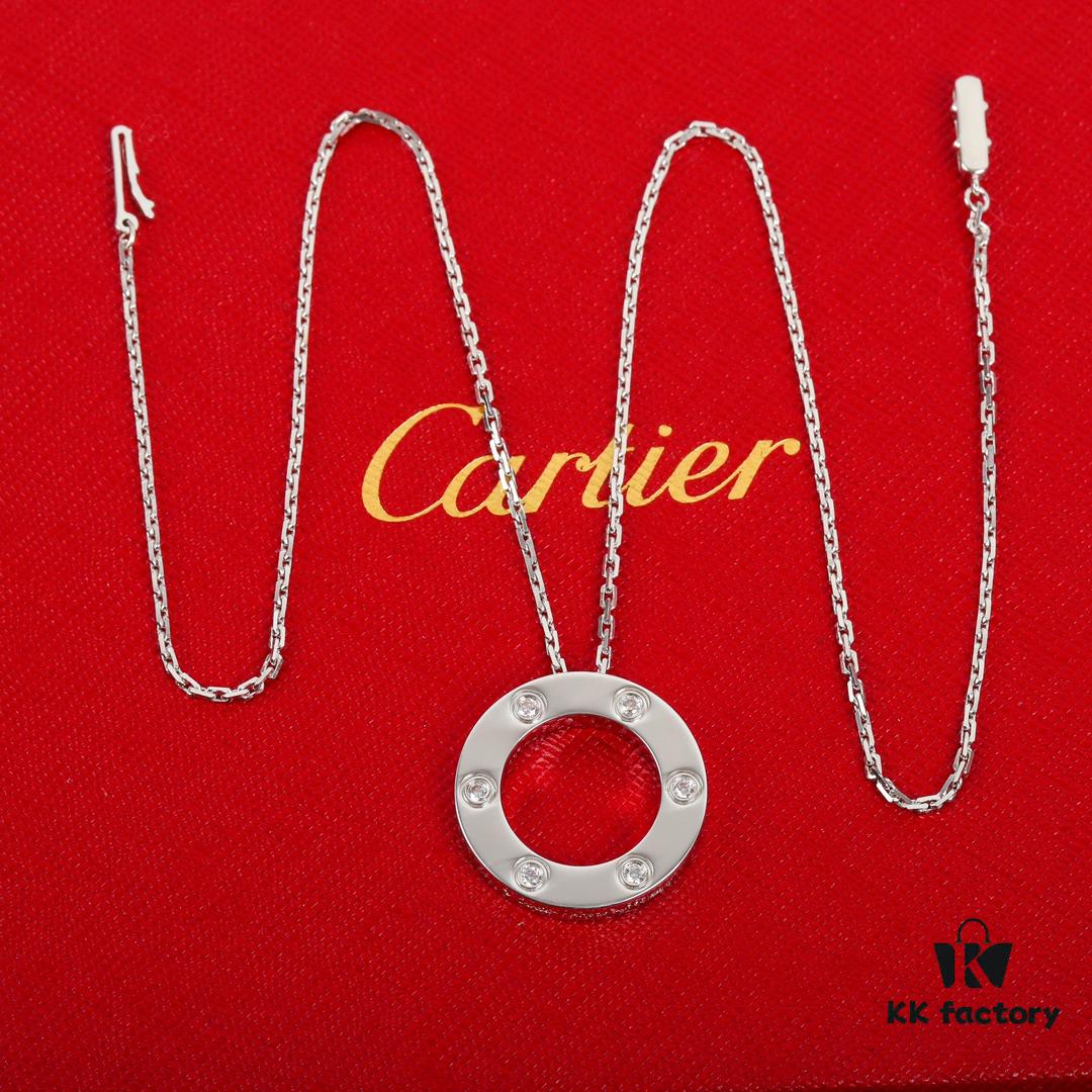 692fd26b99f2d84055c8a1e8 Homage to the Classic Cartier Ca@tier Smooth Three-Diamond and Six-Diamond Version Large Round Necklace, Reversible Wear, Real Photos Showcasing Authentic Details