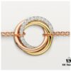 692fd28599f2d84055c8a216 Luxury Custom Cartier 2021 New Triple Ring Series Three-Color Half-Diamond Set in S925 Sterling Silver with Thick Gold Plating