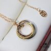 692fd28a99f2d84055c8a220 Cartier Pink Diamond Tricolor Trinity Necklace, S925 Sterling Silver, Premium Craftsmanship with Logo, Angel Pendant, Adjustable Chain 45cm