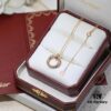 692fd28b99f2d84055c8a222 Cartier Pink Diamond Tricolor Trinity Necklace, S925 Sterling Silver, Premium Craftsmanship with Logo, Angel Pendant, Adjustable Chain 45cm