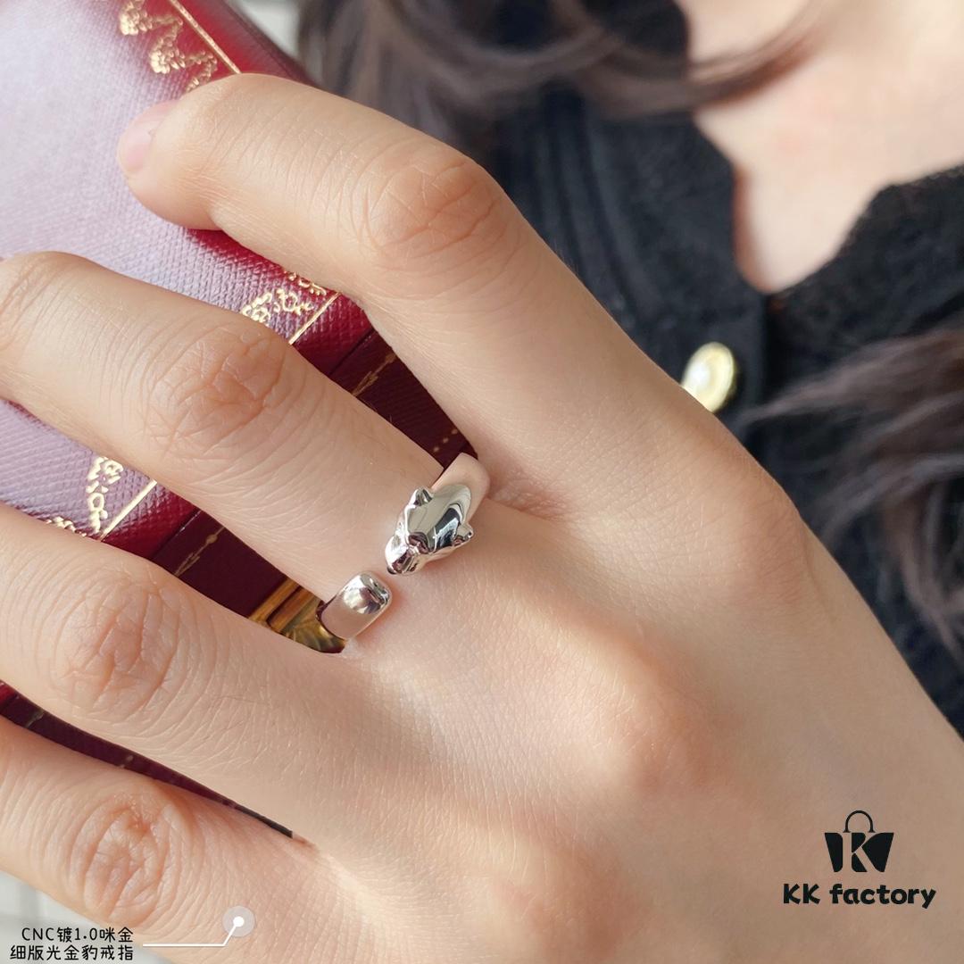 692fd2c899f2d84055c8a28c V Gold Plated Mimi Gold CNC Polished Cartier Thin Version Panther Ring, Sizes 5-6-7-8, Extra Thick and Powerful Design! Unisex Couple's Ring