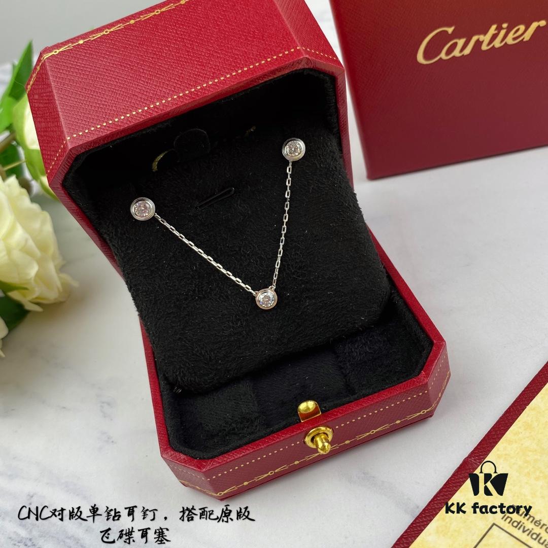 New Arrival Authentic CNC Version Cartier Solo Drill Stud Earrings with Original Flying Saucer Backs, Entirely Crafted in 925 Sterling Silver, Not Ordinary Market Version