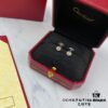 New Arrival Authentic CNC Version Cartier Solo Drill Stud Earrings with Original Flying Saucer Backs, Entirely Crafted in 925 Sterling Silver, Not Ordinary Market Version