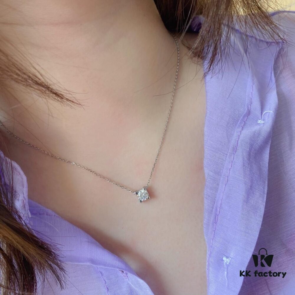 V Gold Plated Mimi Gold, CNC Cartier 60-Point Center Diamond Horn Necklace, High-Precision Craftsmanship Edition – Premium Carbon Diamond Earrings