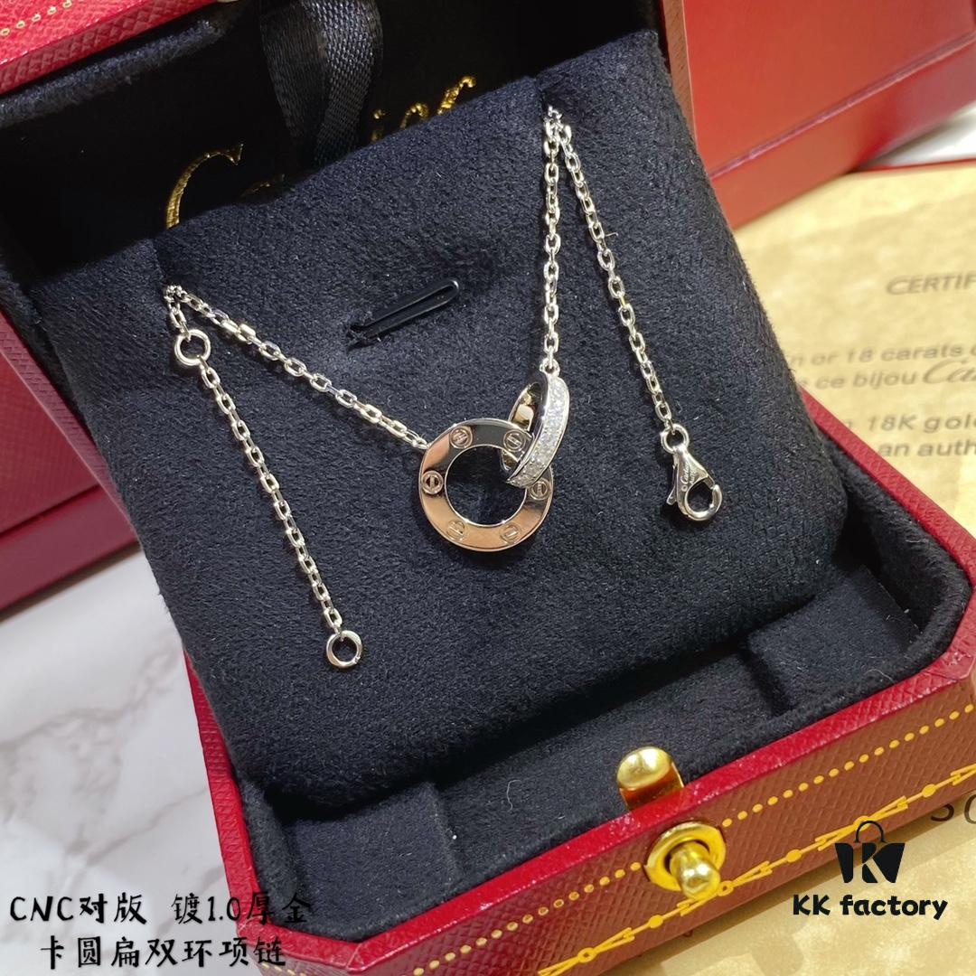 692fd2e599f2d84055c8a2c2 V Gold CNC Edition Round Flat Necklace, Cartier Classic Round Double-Sided Necklace for Two-Way Wearing
