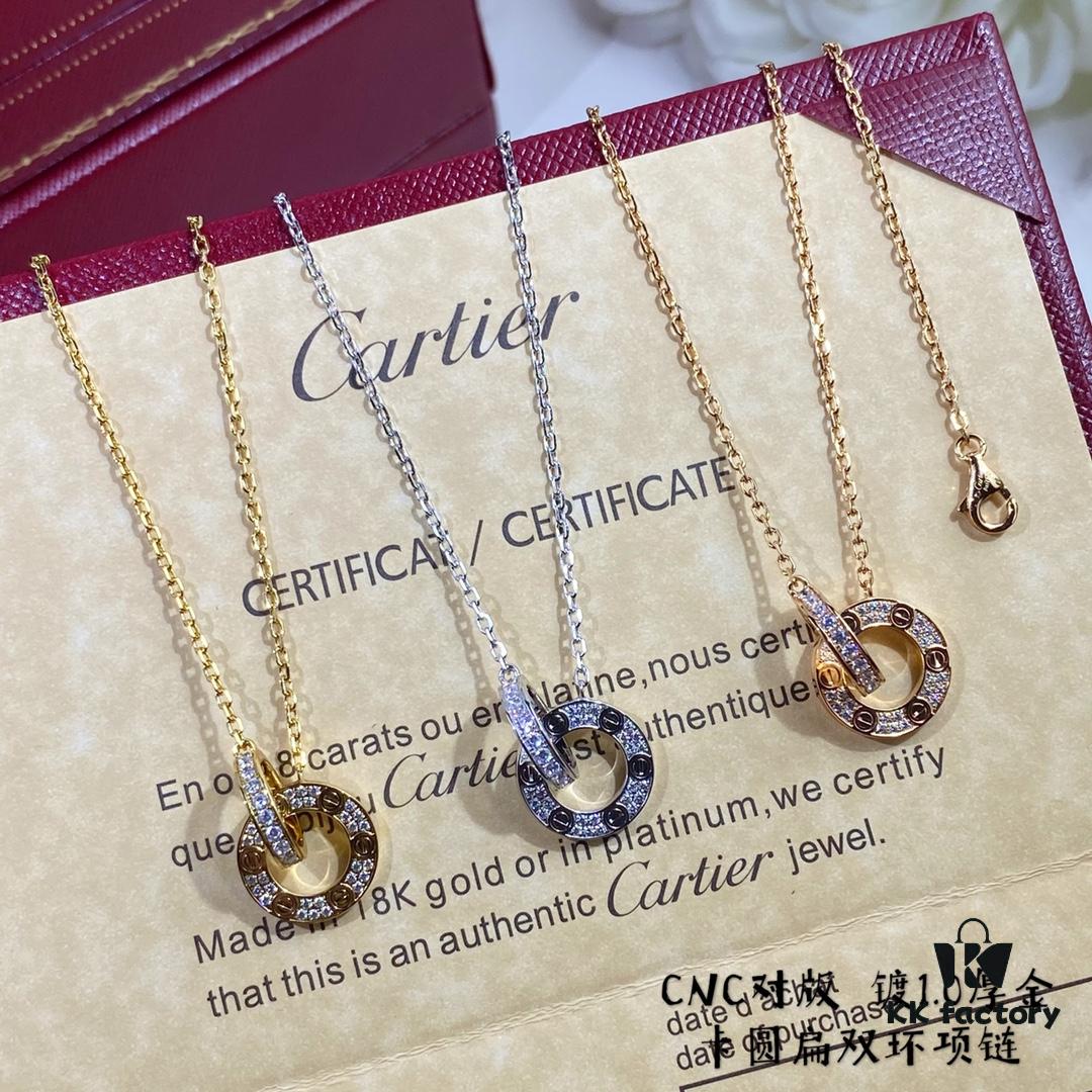 692fd2e799f2d84055c8a2c6 V Gold CNC Edition Round Flat Necklace, Cartier Classic Round Double-Sided Necklace for Two-Way Wearing