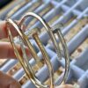 Cartier V Gold Version Nail Bracelet with Diamond-Encrusted Ends