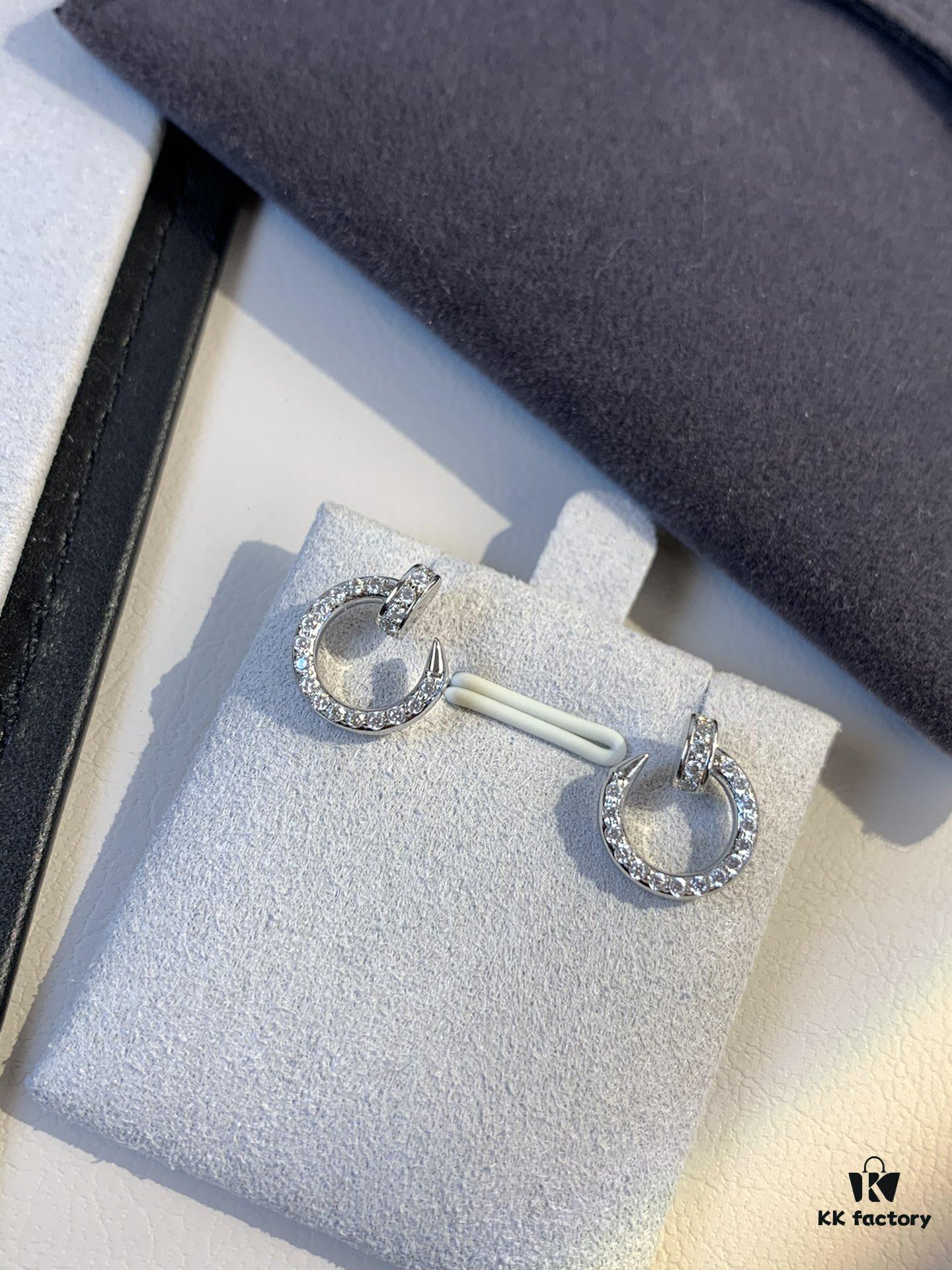 692fd3b399f2d84055c8a40e Cartier Love Collection Screw Bracelet Design Diamond Earrrings Mini Size