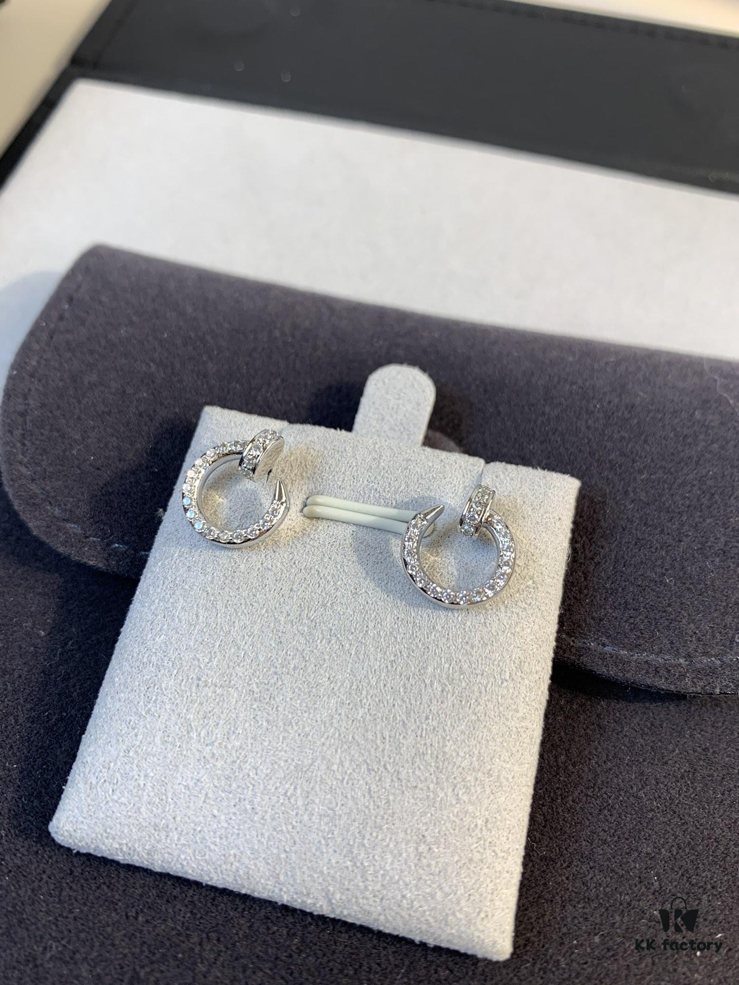 692fd3b499f2d84055c8a40f Cartier Love Collection Screw Bracelet Design Diamond Earrrings Mini Size