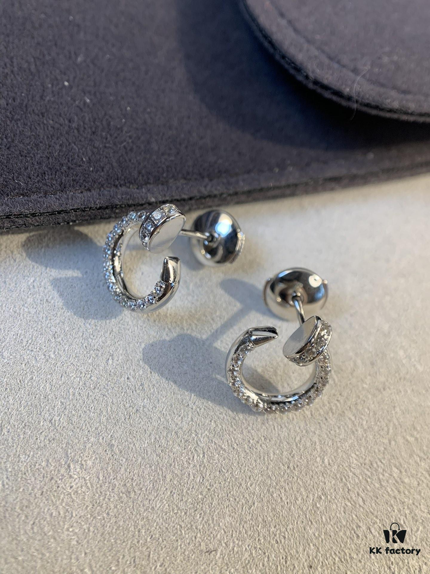 692fd3b499f2d84055c8a411 Cartier Love Collection Screw Bracelet Design Diamond Earrrings Mini Size