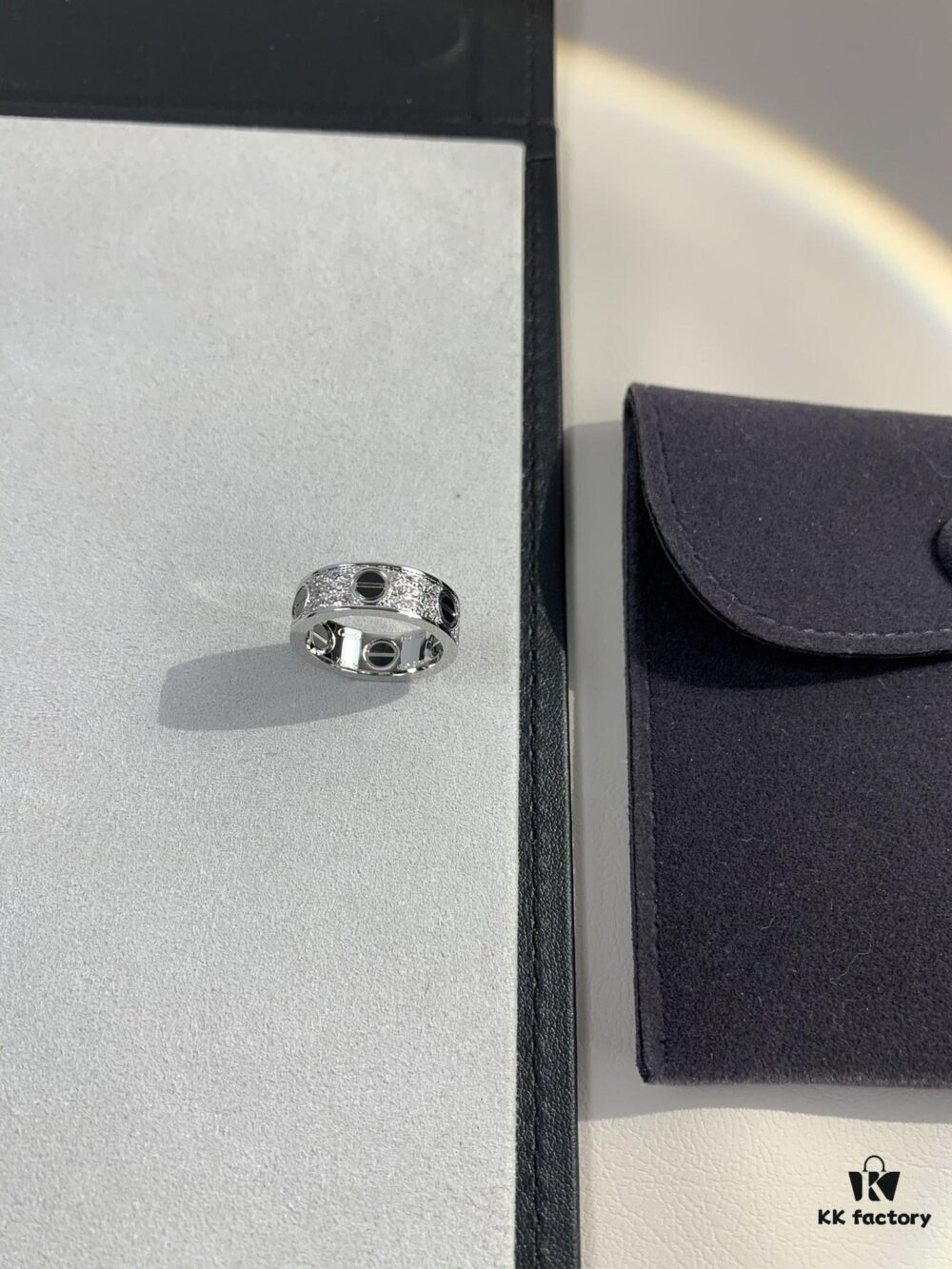692fd3bf99f2d84055c8a423 Cartier Full Diamond Love Black Screw Ring, Hand-set Diamonds, CNC Precision Carving Technology