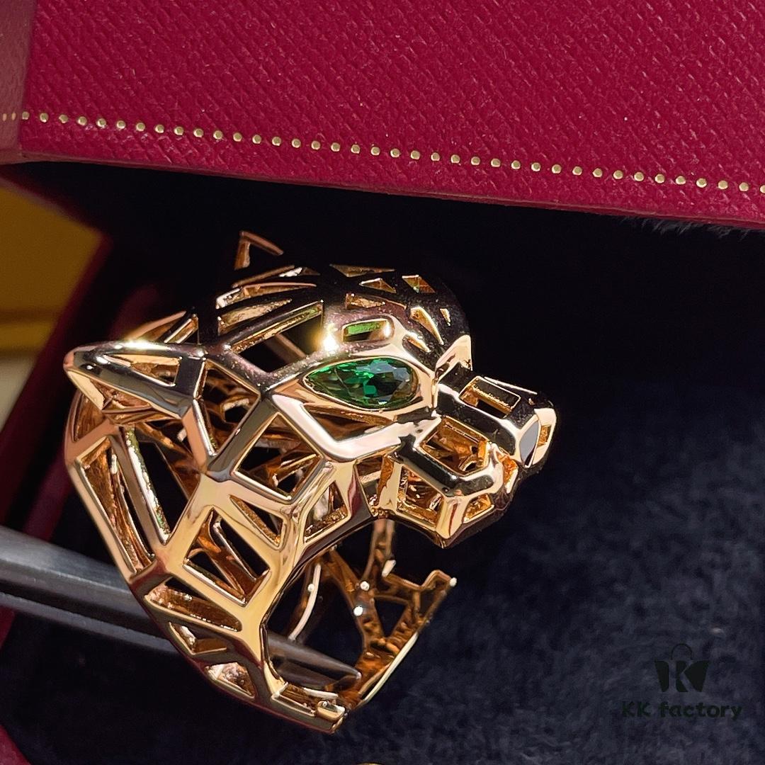 692fd3c699f2d84055c8a42f Cartier Panther Head Openwork Ring in White Gold & Rose Gold