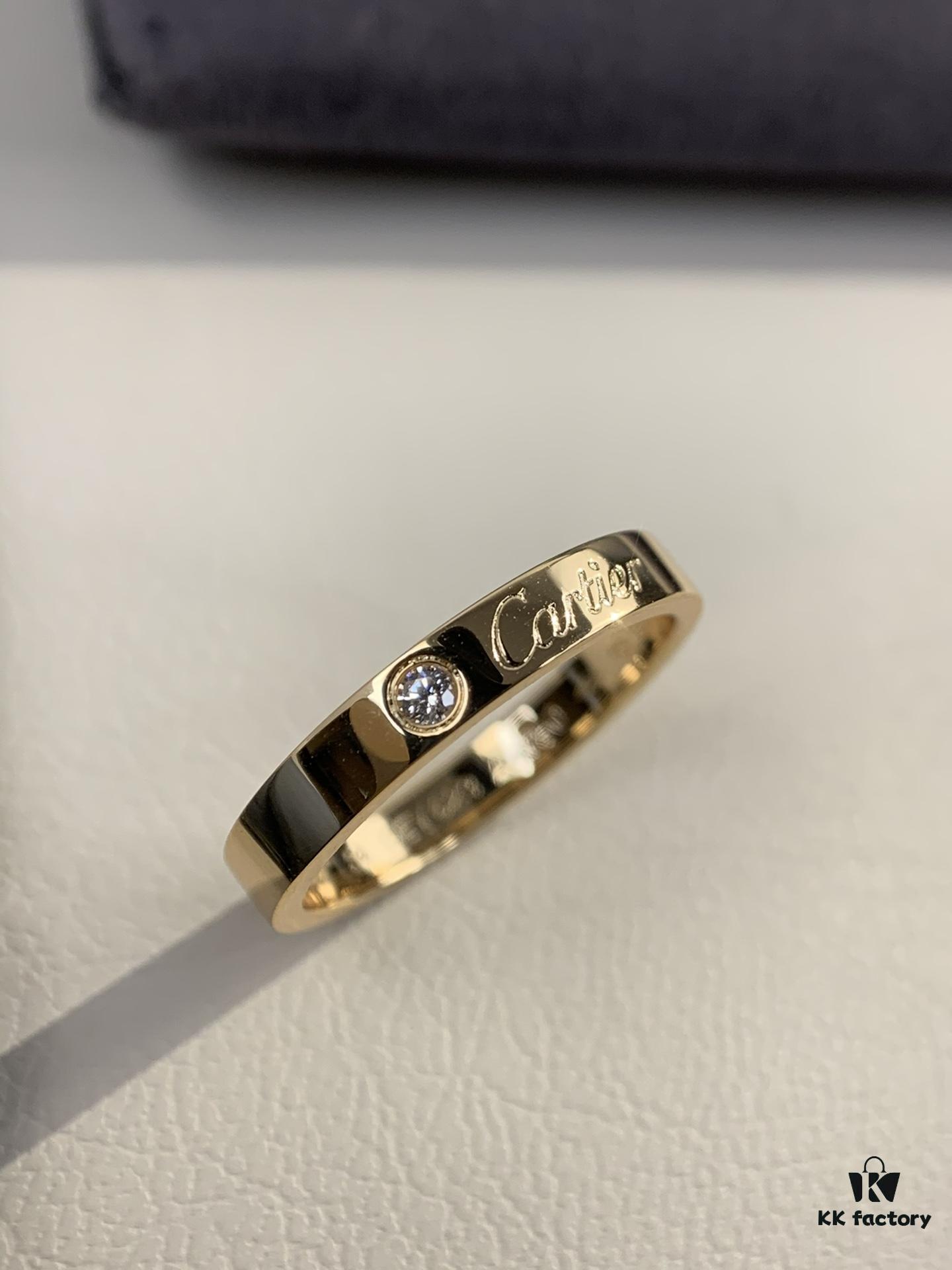 692fd3c699f2d84055c8a433 Cartier 3mm Scaled Single Diamond Letter Ring
