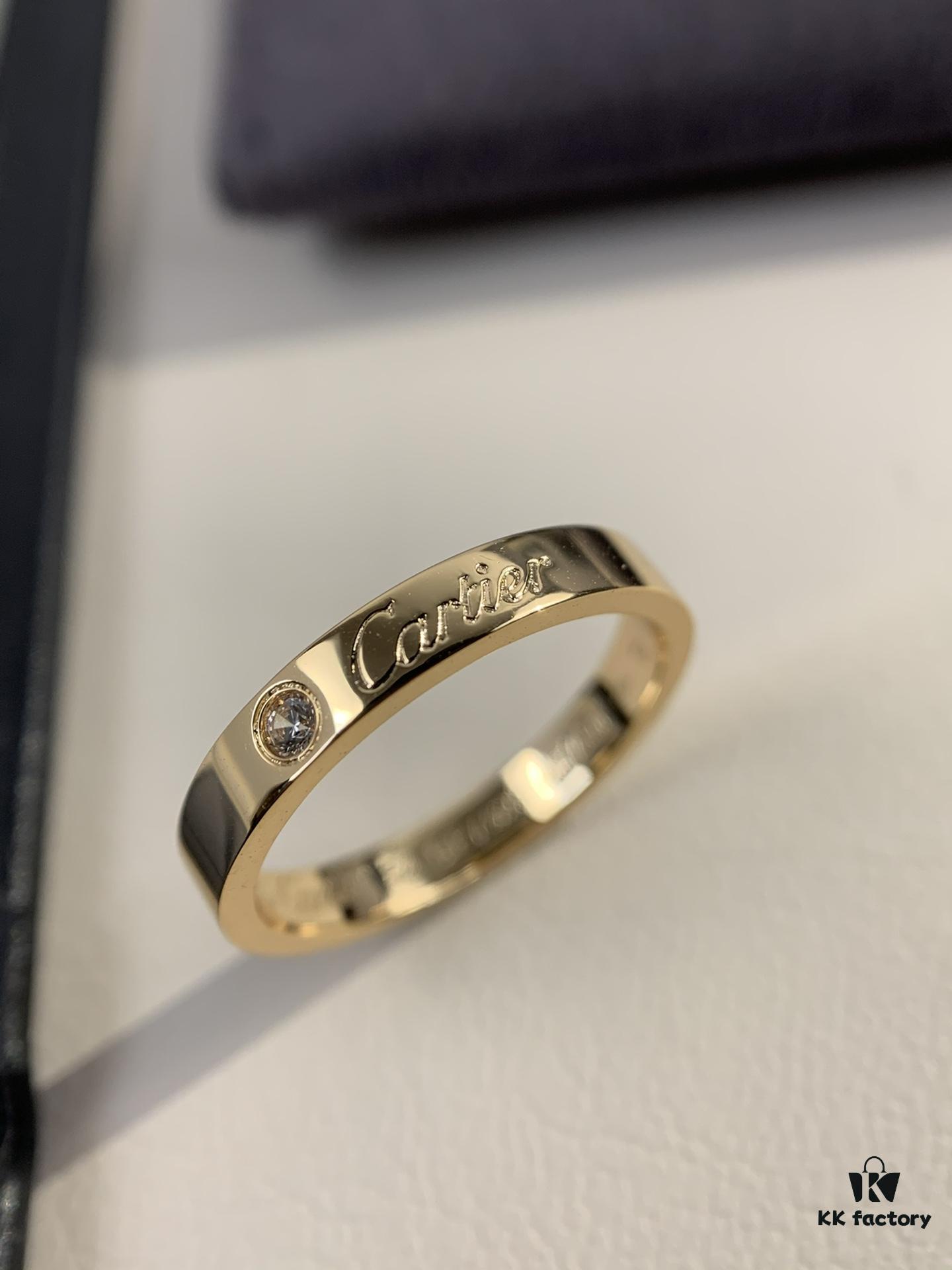 692fd3ca99f2d84055c8a436 Cartier 3mm Scaled Single Diamond Letter Ring
