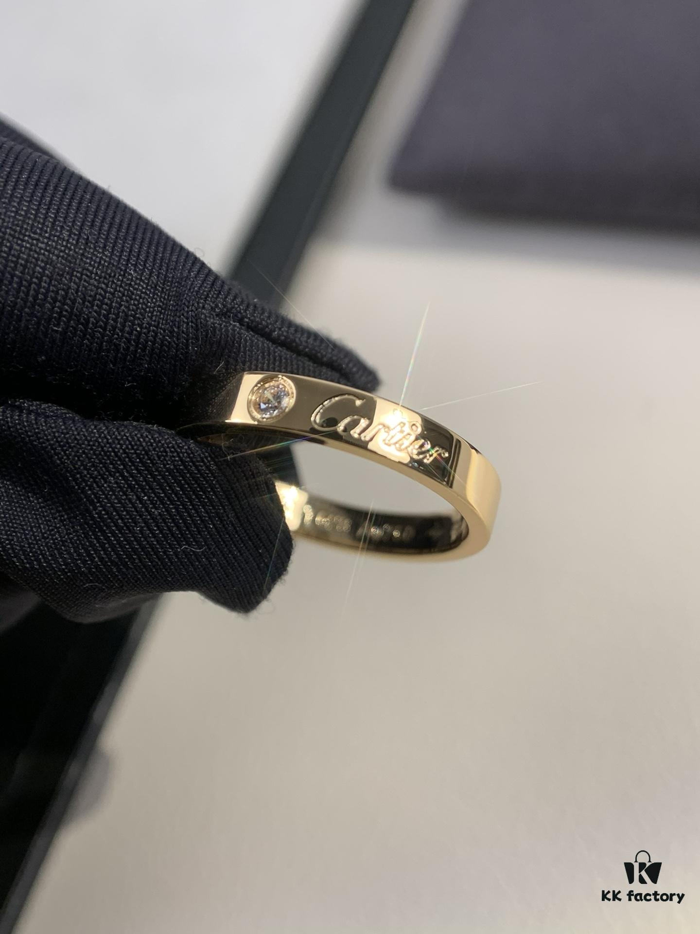 692fd3ca99f2d84055c8a437 Cartier 3mm Scaled Single Diamond Letter Ring