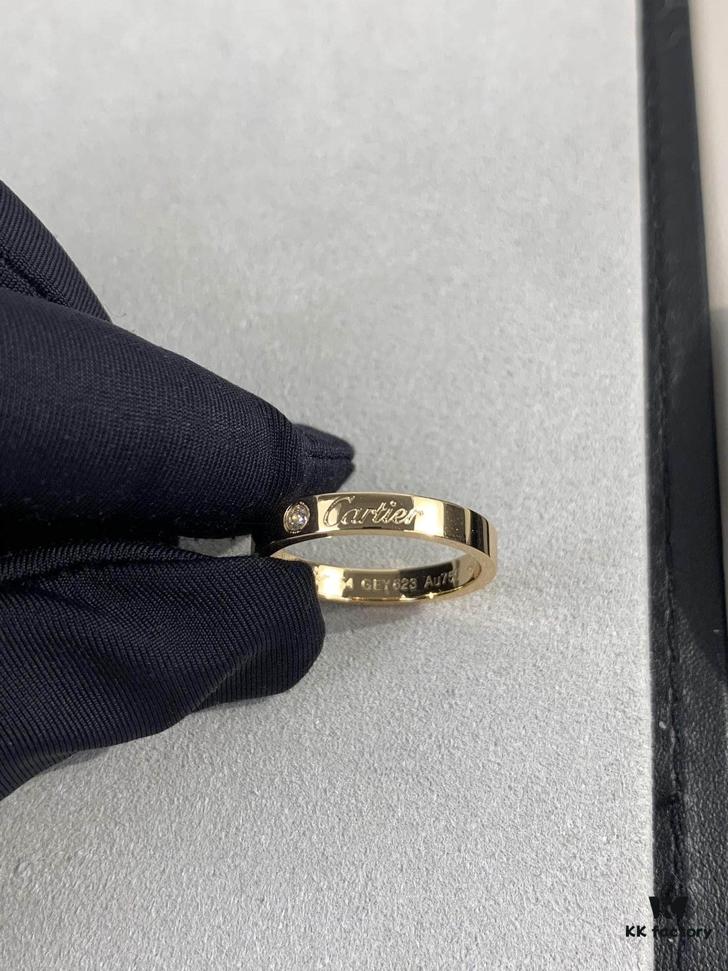 692fd3ca99f2d84055c8a438 Cartier 3mm Scaled Single Diamond Letter Ring