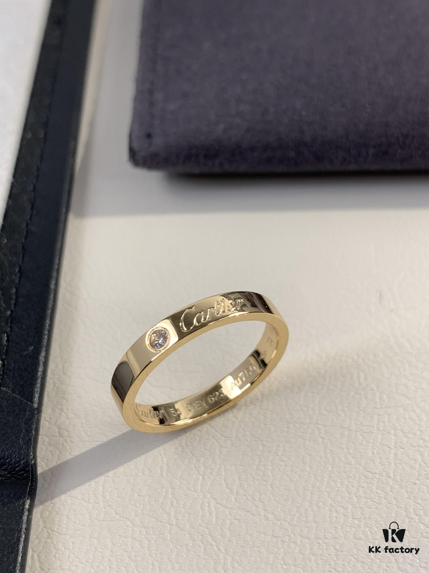 692fd3ca99f2d84055c8a439 Cartier 3mm Scaled Single Diamond Letter Ring