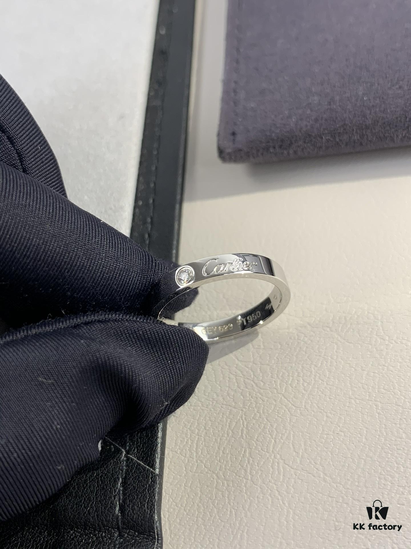692fd3cb99f2d84055c8a43a Cartier 3mm Sculpted Single Diamond Letter Ring
