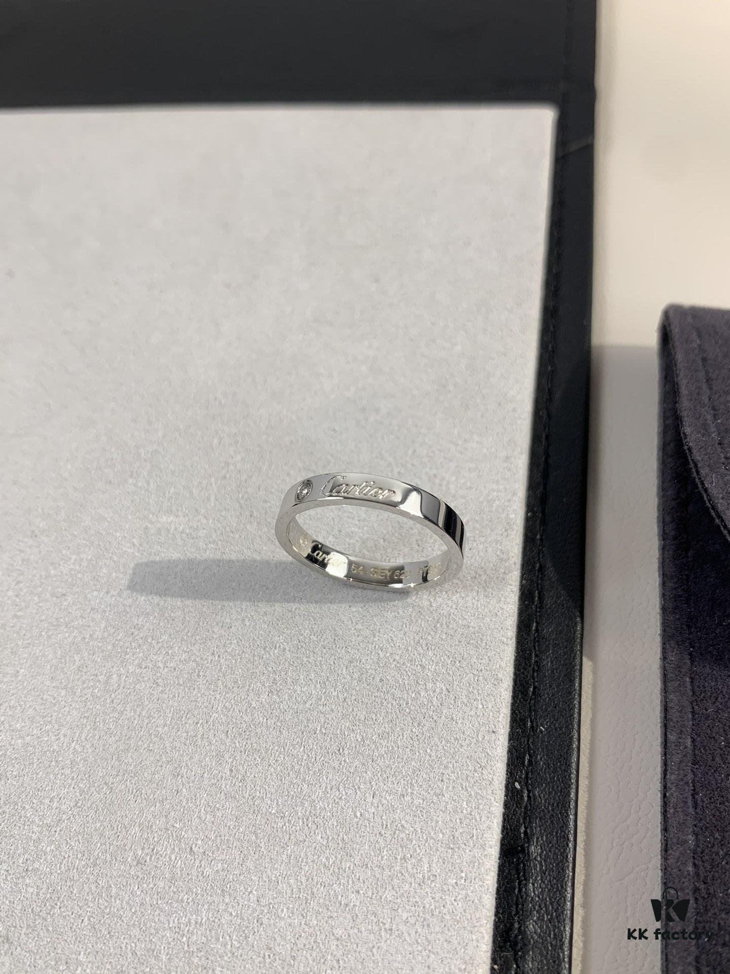 692fd3ce99f2d84055c8a440 Cartier 3mm Sculpted Single Diamond Letter Ring