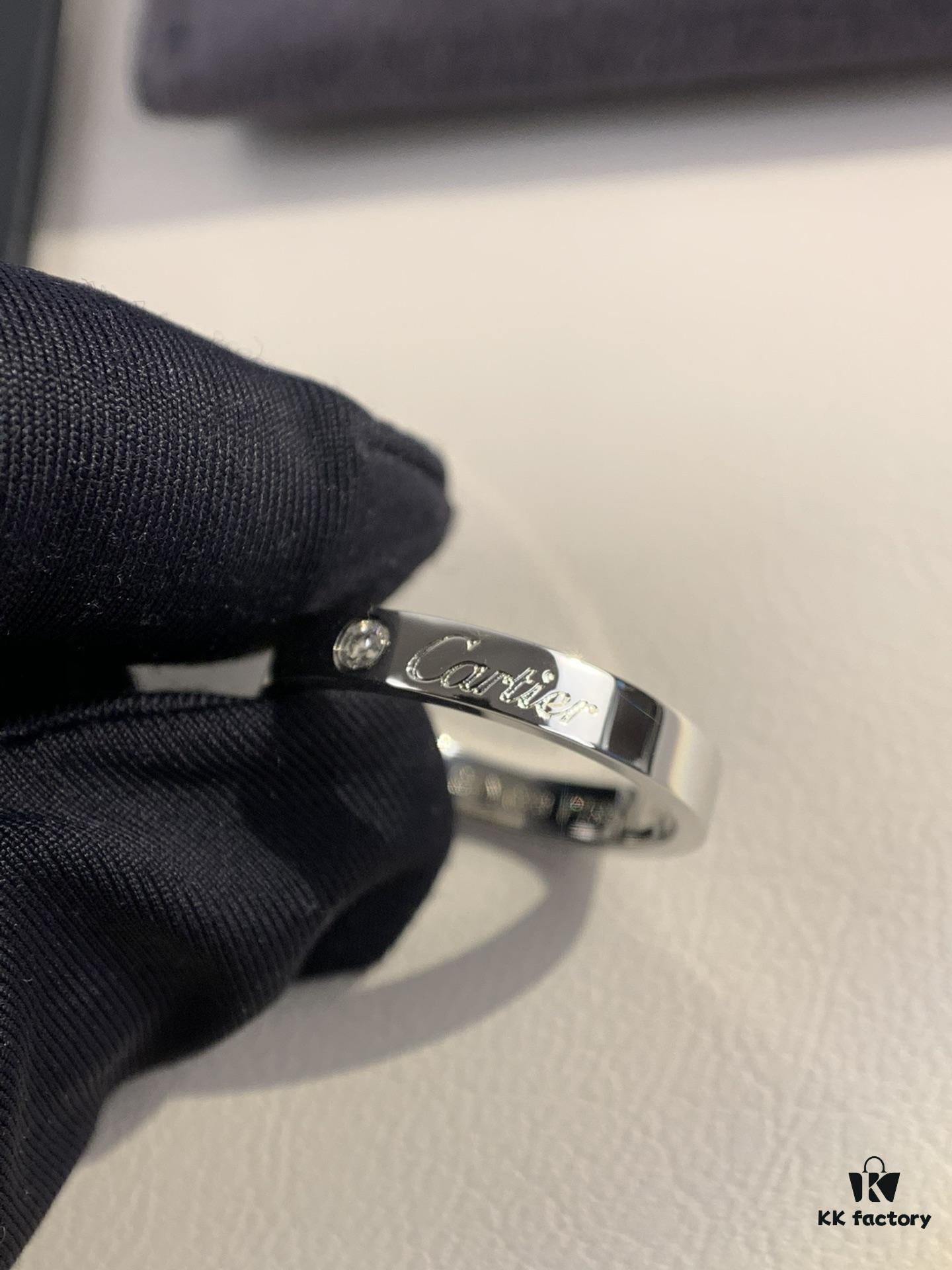 692fd3ce99f2d84055c8a441 Cartier 3mm Sculpted Single Diamond Letter Ring