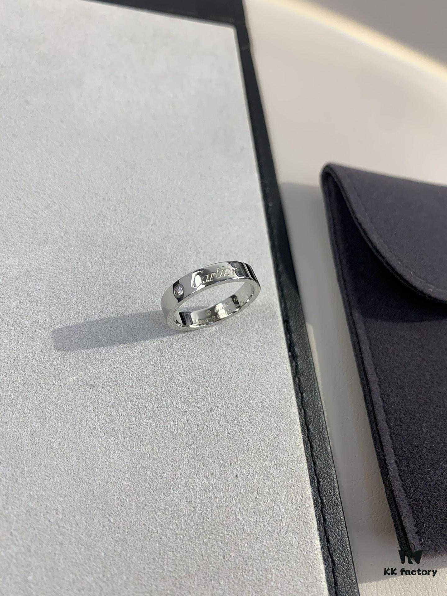 692fd3d799f2d84055c8a44b Cartier 4mm Scaled Single Diamond Letter Ring