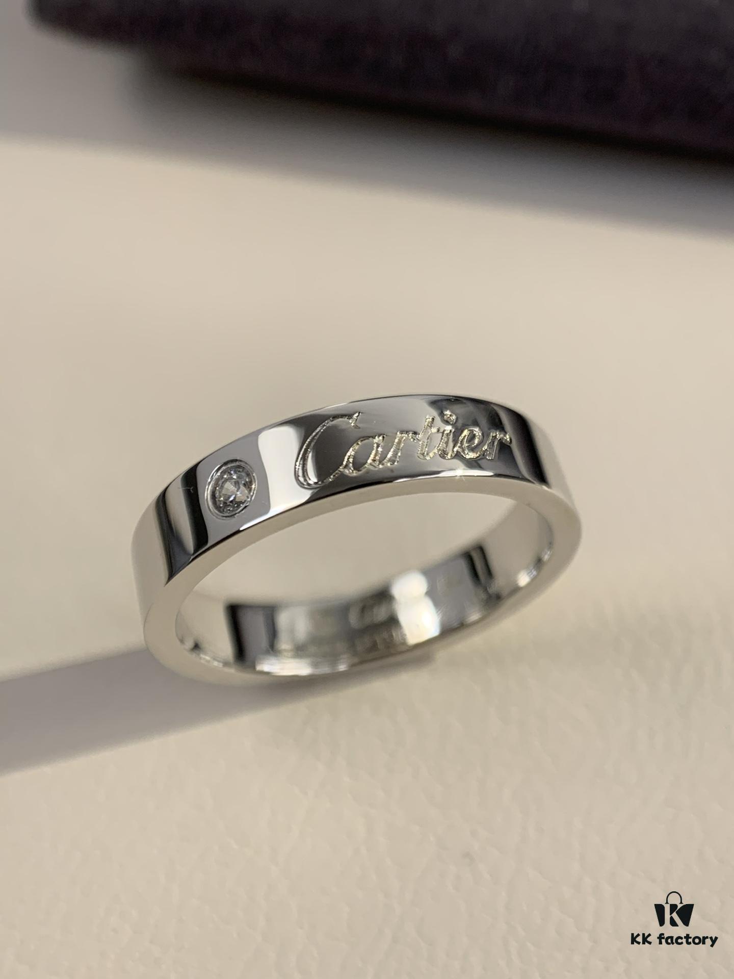 692fd3d899f2d84055c8a44c Cartier 4mm Scaled Single Diamond Letter Ring