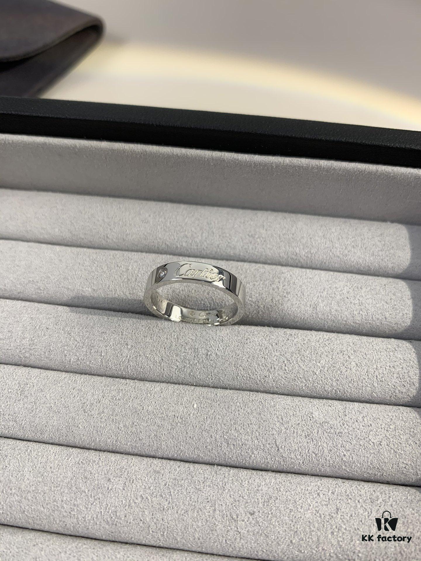 692fd3db99f2d84055c8a44e Cartier 4mm Scaled Single Diamond Letter Ring