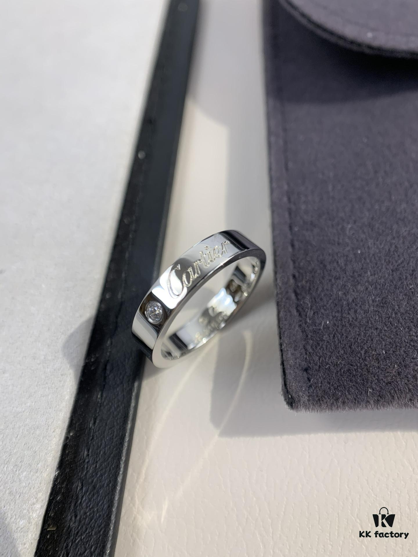 692fd3dc99f2d84055c8a44f Cartier 4mm Scaled Single Diamond Letter Ring