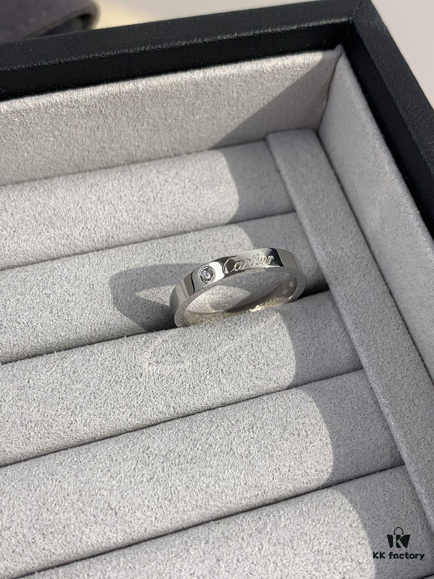 692fd3ec99f2d84055c8a45a Cartier 3mm Sculpted Single Diamond Letter Ring