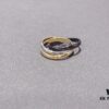Cartier Trinity Three-Band Ring in Yellow Gold, White Gold, and Black Ceramic
