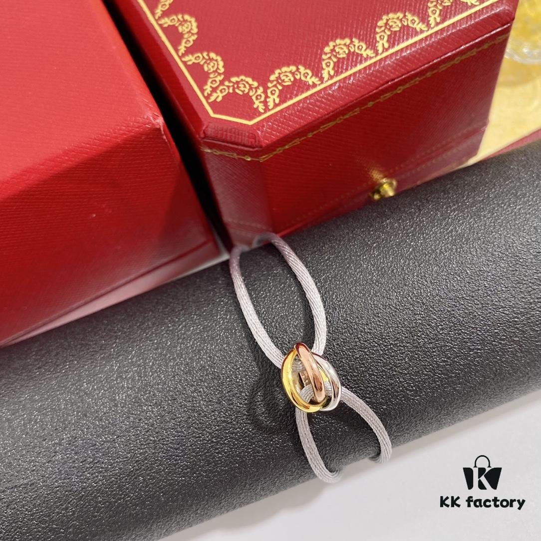 Cartier Trinity Three-Ring Lucky Red Adjustable Bracelet