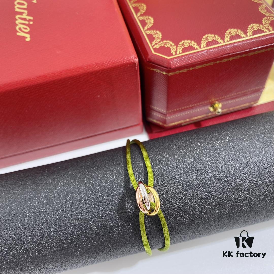 Cartier Trinity Three-Ring Lucky Red Adjustable Bracelet