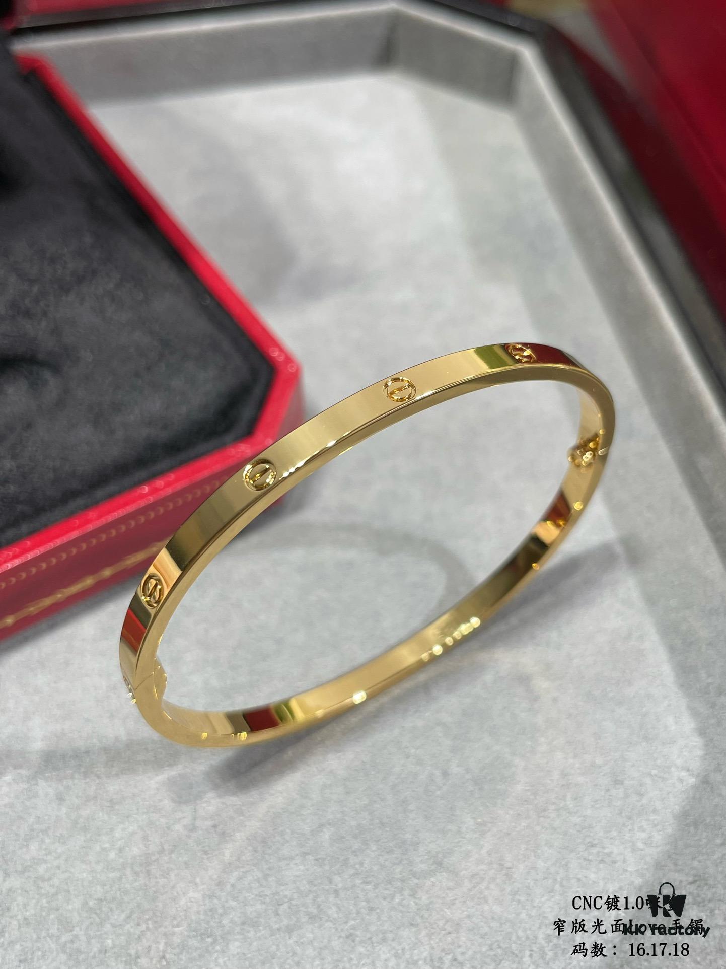 692fd44999f2d84055c8a4e5 CNC High-End Cartier Narrow Smooth LOVE Bracelet
