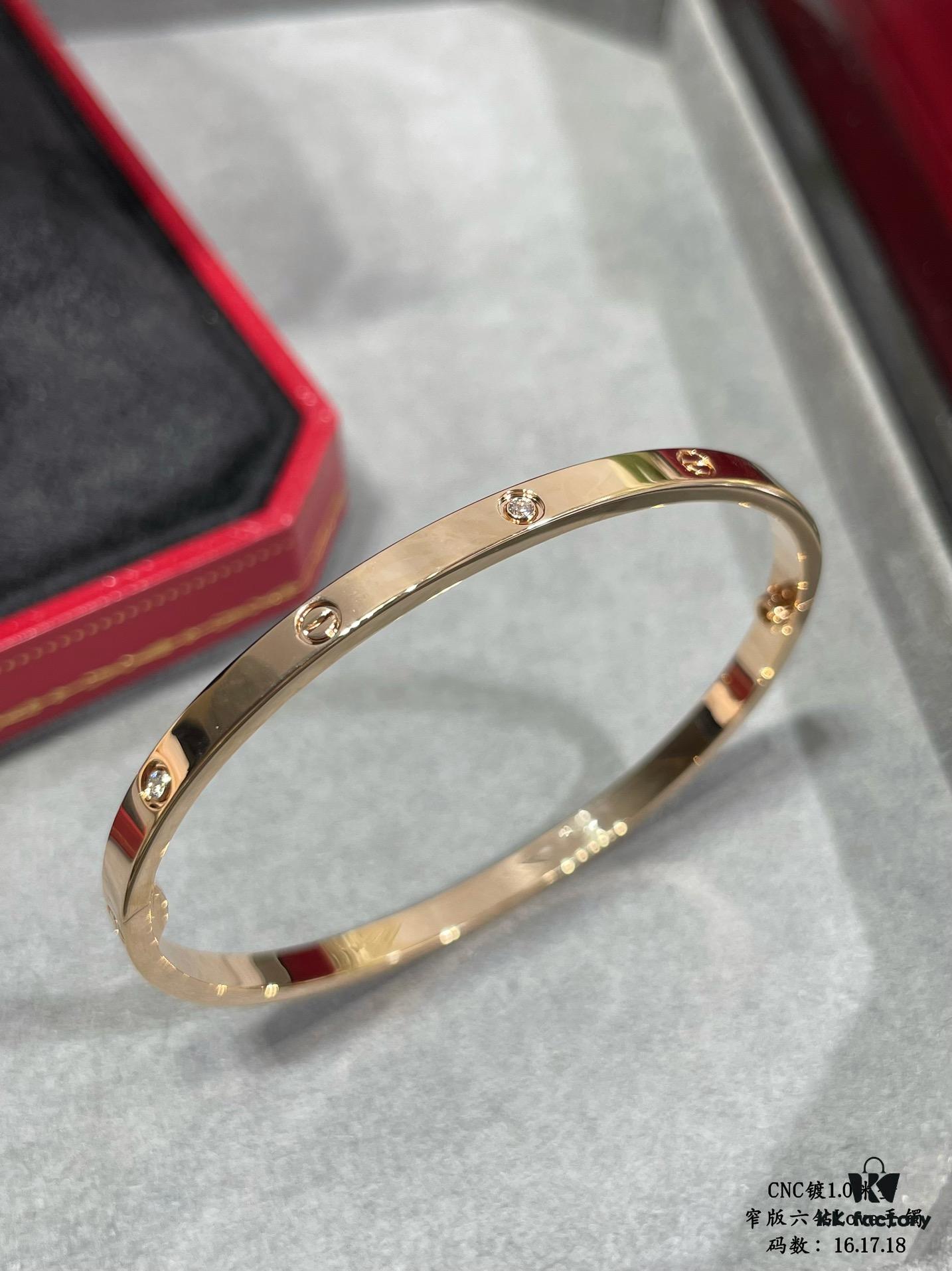 692fd44e99f2d84055c8a4ec CNC High-End Custom Cartier Narrow Six-Diamond LOVE Bracelet, Advanced Craftsmanship with Polished Settings, Screw-Opening Design
