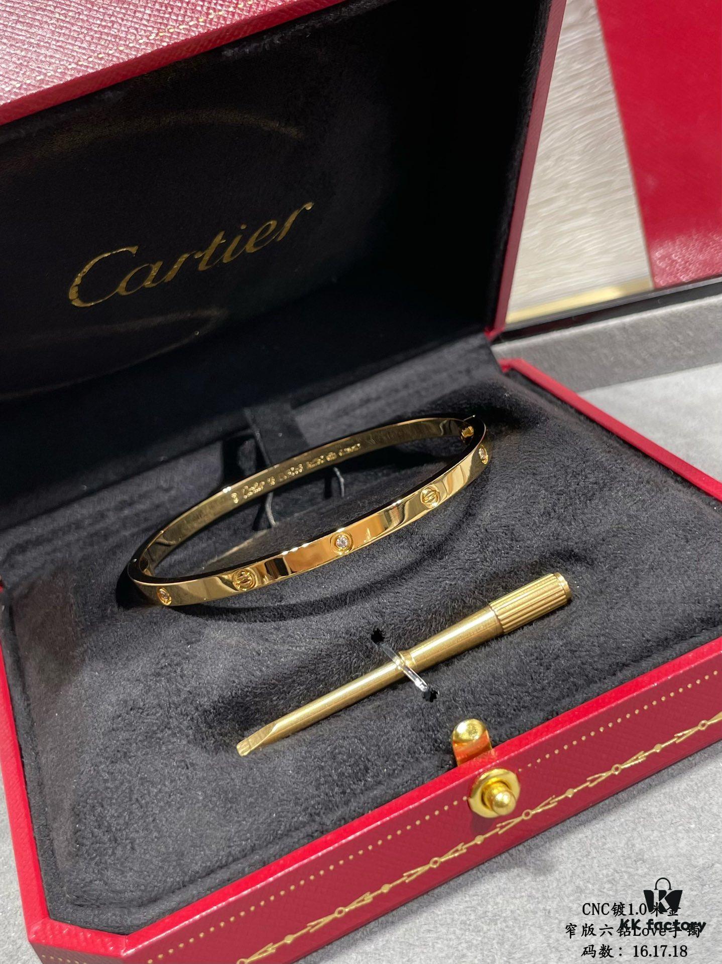 692fd45299f2d84055c8a4f1 CNC High-End Custom Cartier Narrow Six-Diamond LOVE Bracelet, Advanced Craftsmanship with Polished Settings, Screw-Opening Design