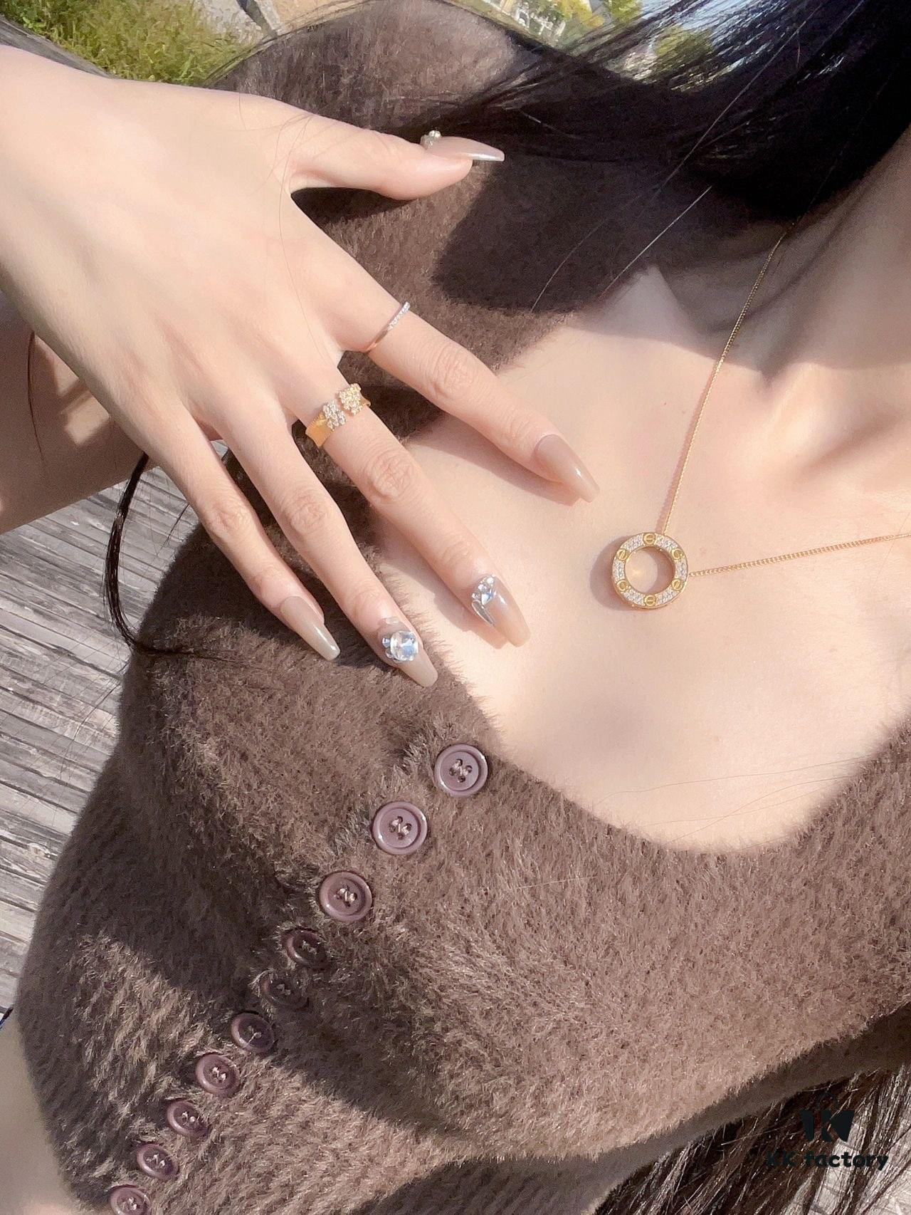 692fd47d99f2d84055c8a51c Kajia Love Series Starry Sky Pendant Necklace in Gold Color