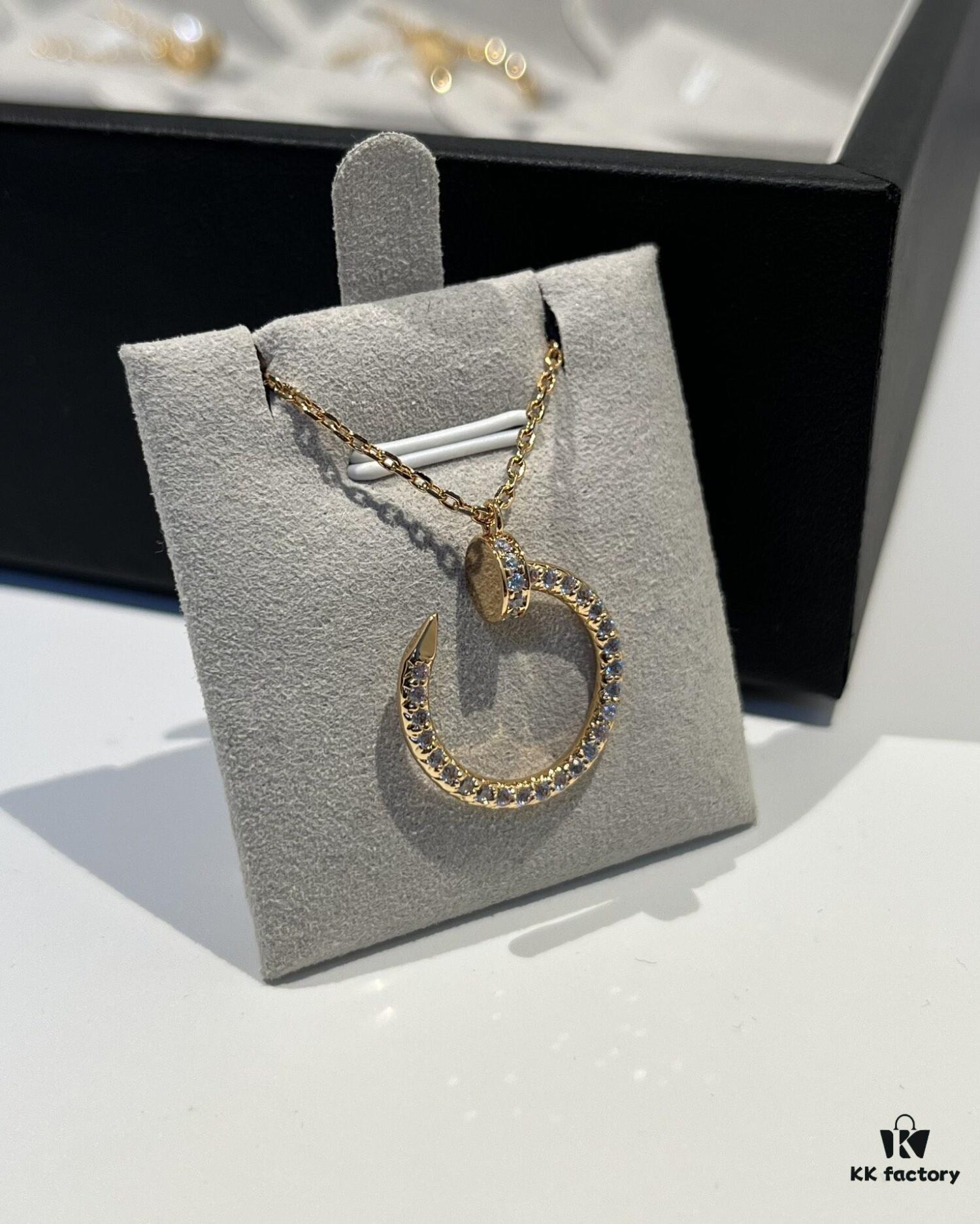 692fd48899f2d84055c8a52b Cartier Full Diamond Nail Necklace in Rose Gold Color