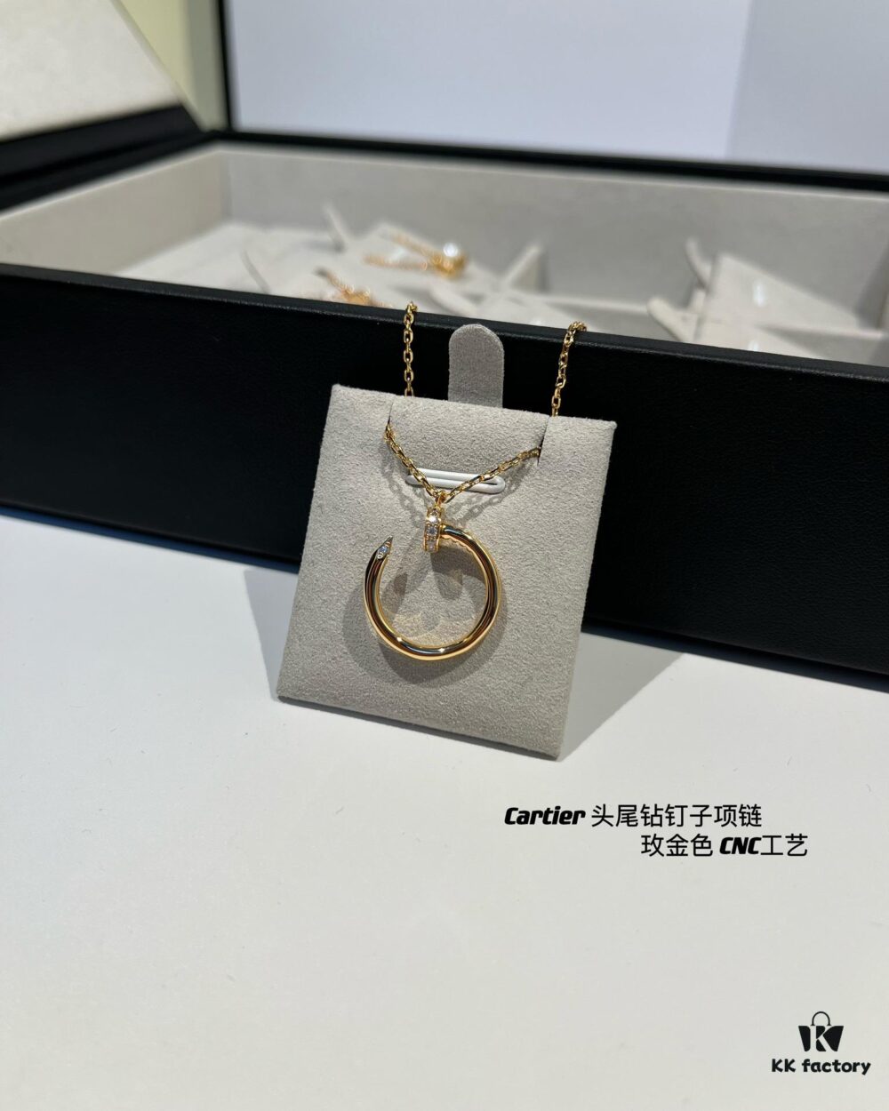 692fd48b99f2d84055c8a530 Cartier Diamond Nail Necklace in Rose Gold Color