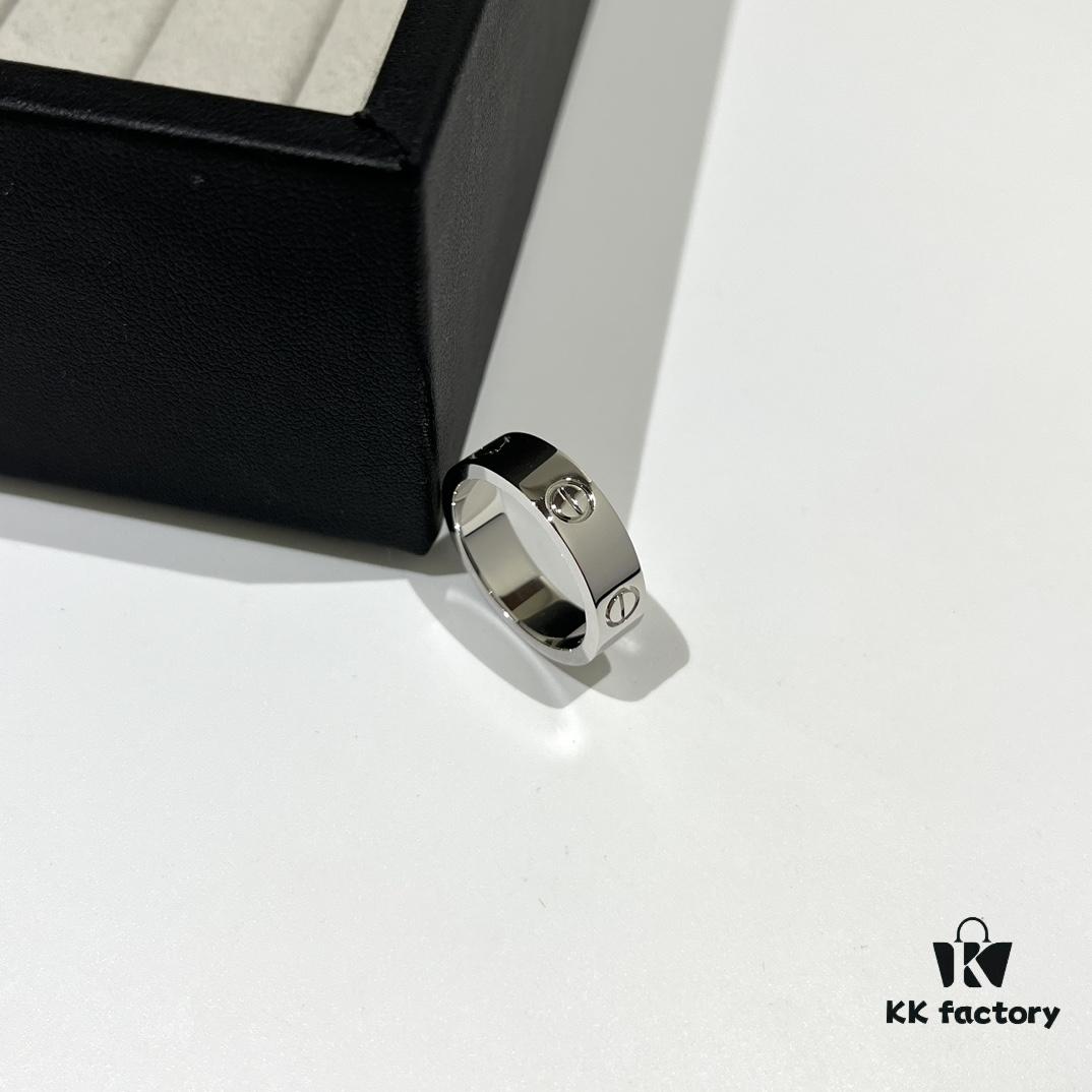 692fd49199f2d84055c8a539 Cartier Love Collection Wide Plain Band Ring in White Gold with CNC Craftsmanship