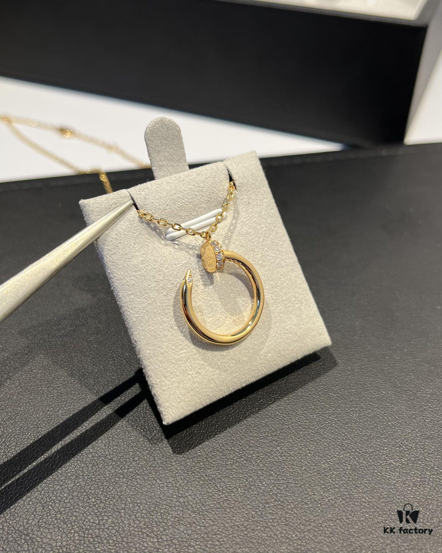 692fd49199f2d84055c8a53b Cartier Diamond Nail Necklace in Rose Gold Color