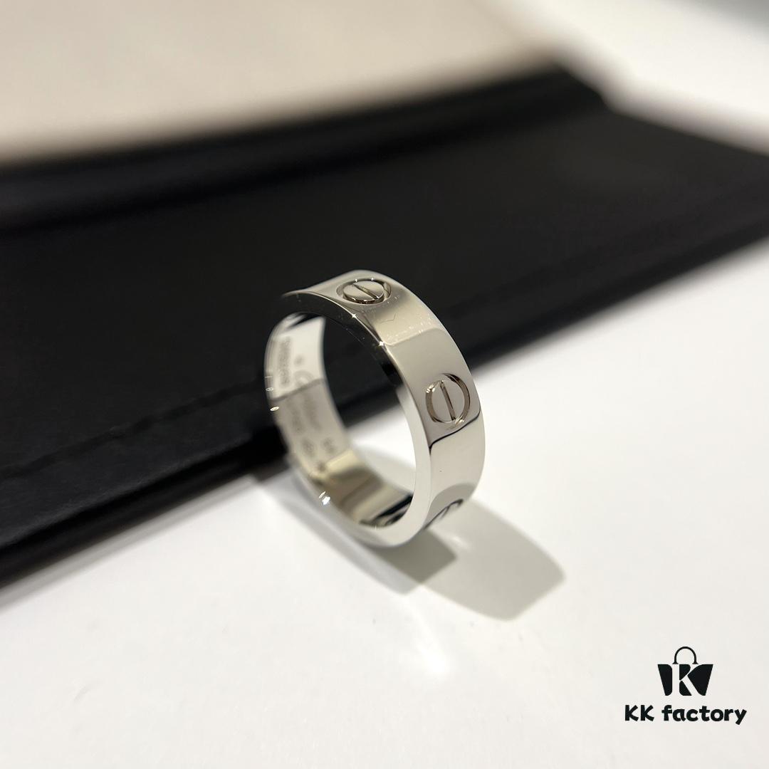 692fd49399f2d84055c8a53f Cartier Love Collection Wide Plain Band Ring in White Gold with CNC Craftsmanship