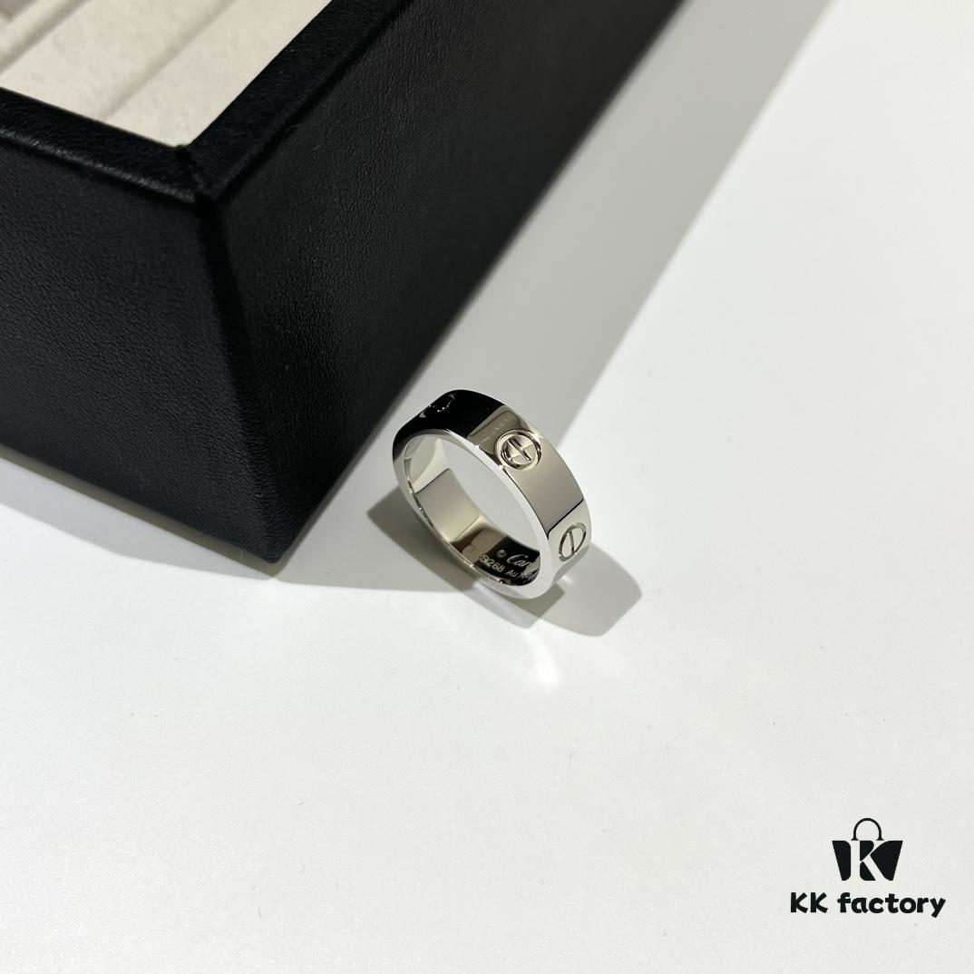 692fd49599f2d84055c8a542 Cartier Love Collection Wide Plain Band Ring in White Gold with CNC Craftsmanship