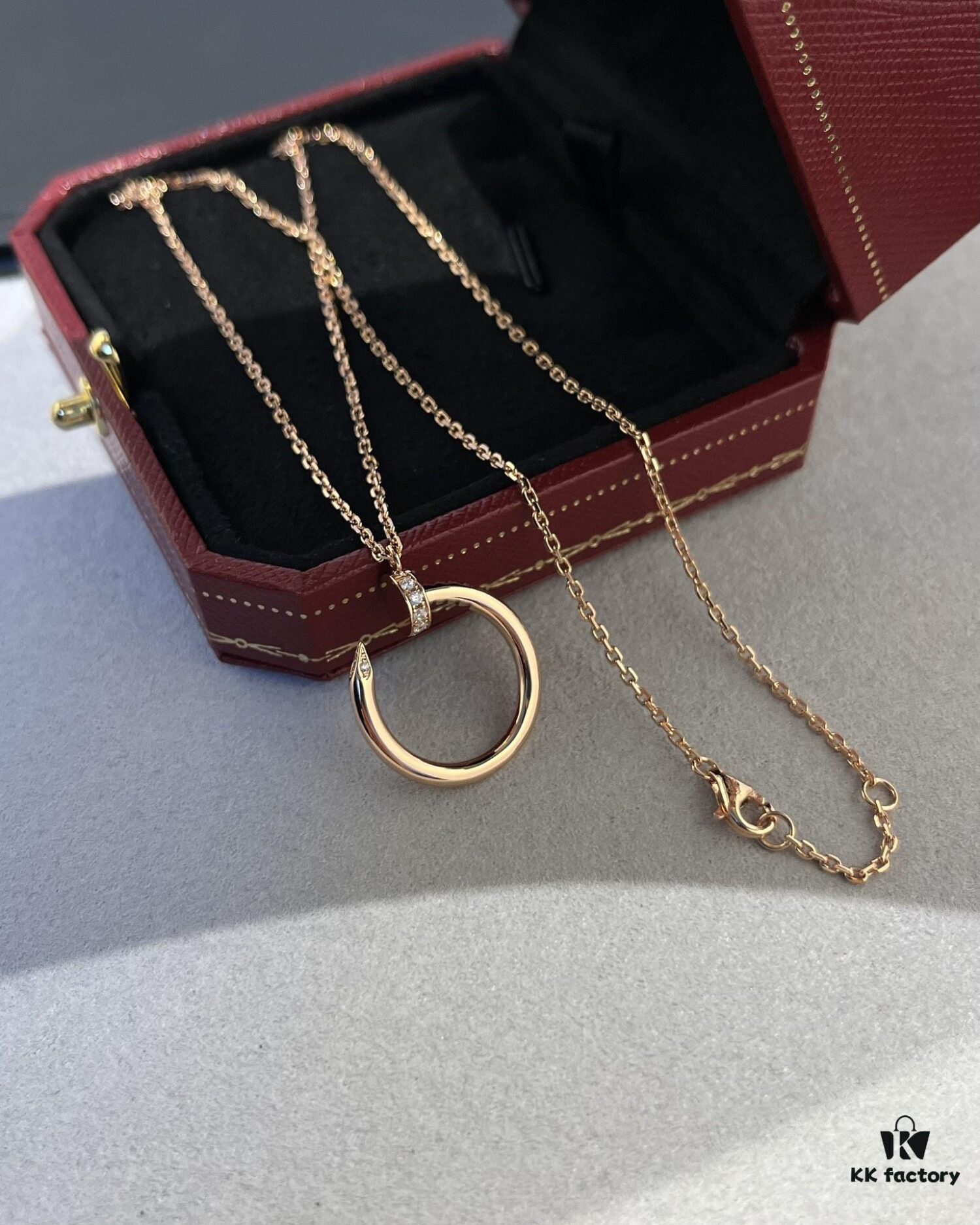 692fd49f99f2d84055c8a555 Cartier Diamond-Studded Nail Necklace in Rose Gold Color