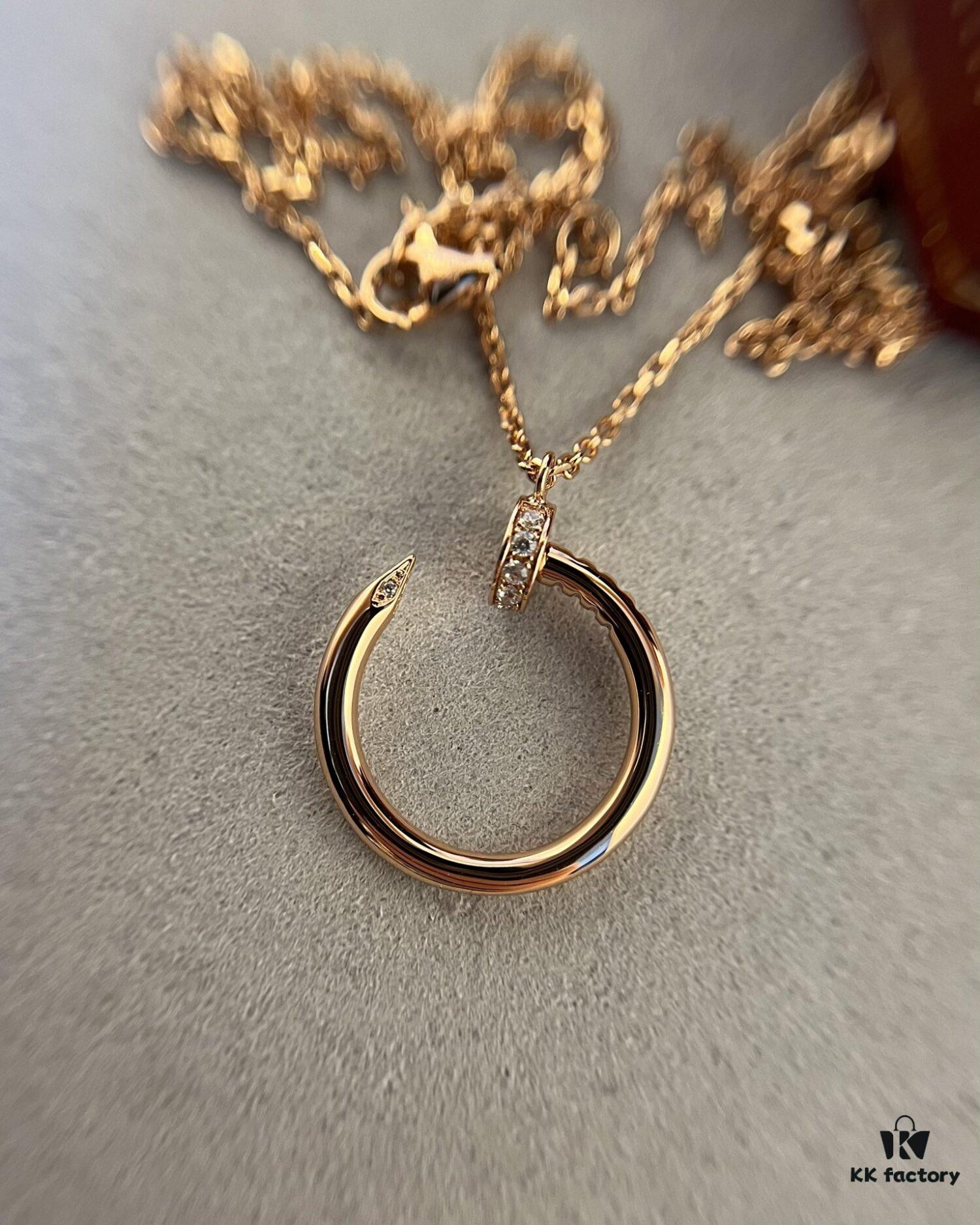 692fd4a099f2d84055c8a557 Cartier Diamond-Studded Nail Necklace in Rose Gold Color