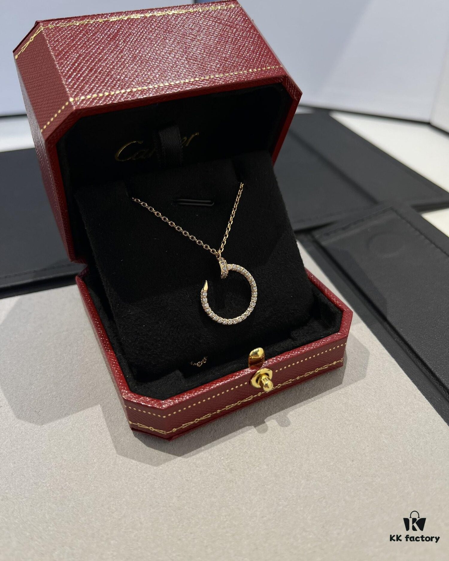 692fd4a399f2d84055c8a55b Cartier Full Diamond Nail Necklace in Rose Gold Color